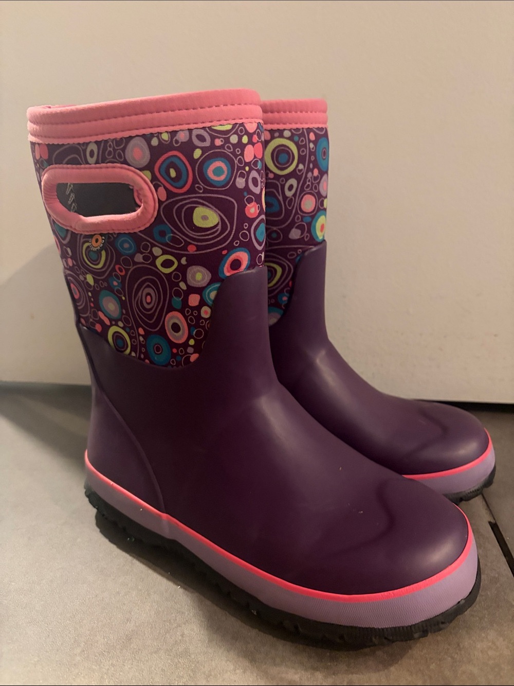 BOGS Kids Neo Classic Grasp Circle Boot Sz Youth 2